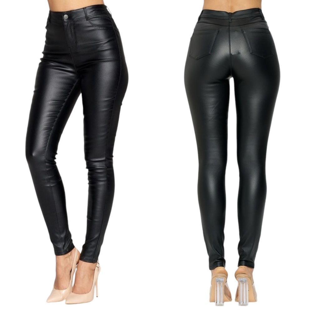 Black Faux Leather Pants